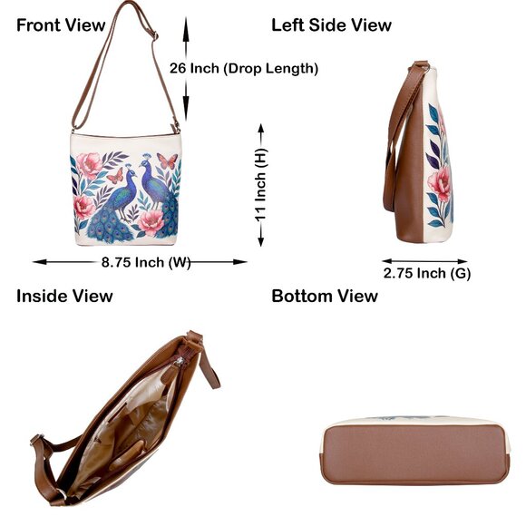 Printed Leather Crossbody Bag –Sling & Over the Shoulder Bag for Women-Daily Use - Picture 3 of 10